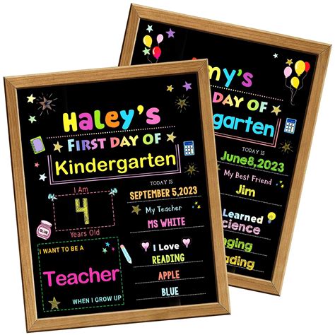 Amazon.com : First Day & Last Day Of School Chalkboard With Frame, 1st ...