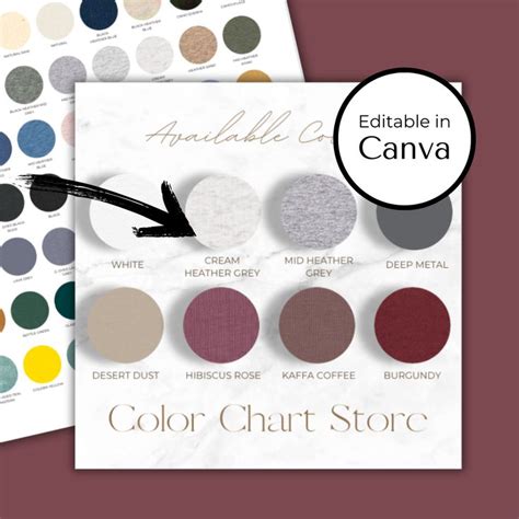 The Color Chart Is Shown With An Arrow Pointing To It