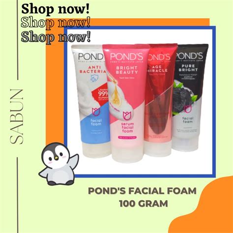 Jual Sabun Muka Ponds Facial Foam Pure Bright Bright Beauty Age