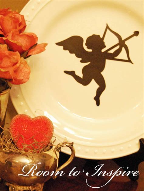 Room To Inspire Valentine Silhouette Plate With Silhouette