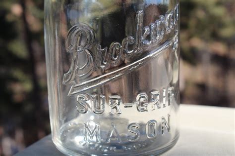 1930s Brockway Sur Grip Mason Jar Quart Size Fruit Jar