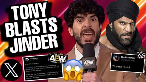 Tony Khan Meltdown Tony Khan Blasts Wwe And Jinder Mahal On Twitter