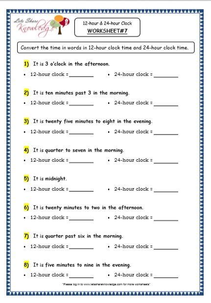 Time 12 Hour And 24 Hour Clock Printable Worksheets Worksheet Time Worksheets Mathematics