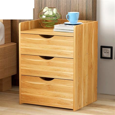 Ewygfrfvqas Simple Wooden Bedside Table Simple Bedroom Log Color Drawer