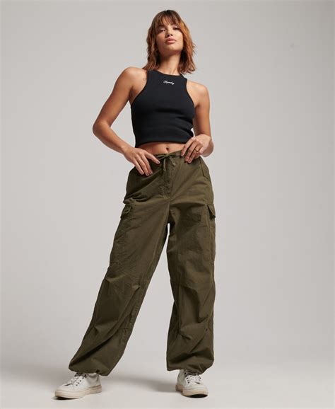 Dames Baggy Parachute Broek Groen Superdry Nl