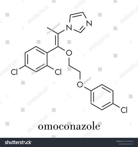 Omoconazole Antifungal Drug Molecule Skeletal Formula Stock Vector