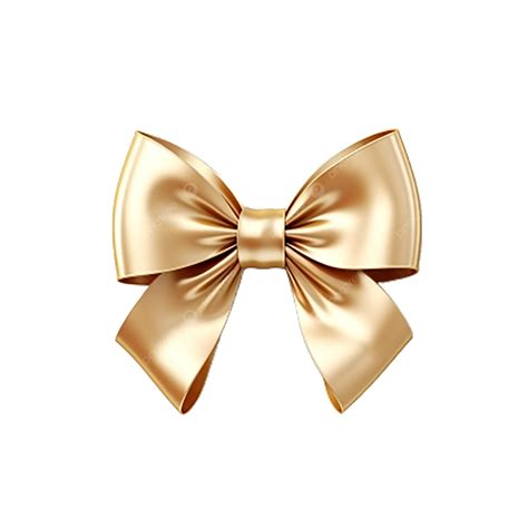 Elegant Gold Ribbon Bow On A Pristine White Background 3d Ribbon Bow