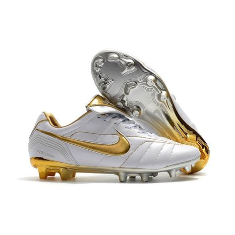 Nike Tiempo Legend 7 R10 Elite FG New Soccer Cleats - White Golden