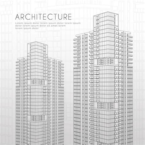 Premium Vector Architecture Background High Rise Building Sketch