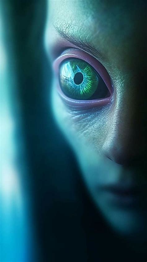 A Close Up Of A Person S Face With Green Eyes