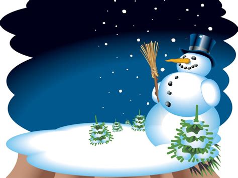 Christmas Snowman Smiling Powerpoint Templates - Blue, Christmas, White ...