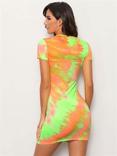 Tie Dye Bodycon Dress Shein Usa Dresses Bodycon Mini Dress Tie Dye