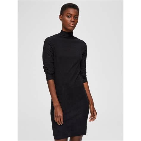 Mini Robe Col Roul Noir Black Selected Femme La Redoute