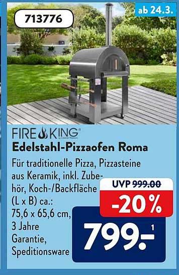 Fire King Edelstahl pizzaofen Roma Angebot bei ALDI SÜD 1Prospekte de