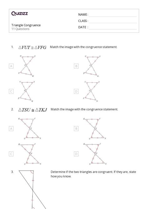 50 Congruence Worksheets For 9th Grade On Quizizz Free And Printable