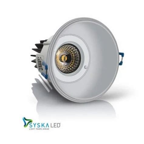 Cool White Round Syska Hotel Series Led Downlight Ip Rating Ip