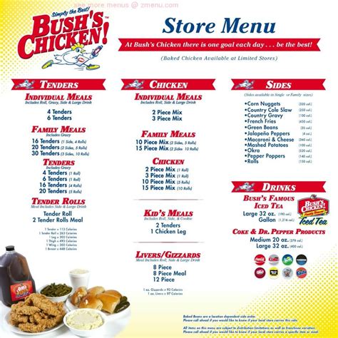 Online Menu of Bush's Chicken Restaurant, San Antonio, Texas, 78214 - Zmenu