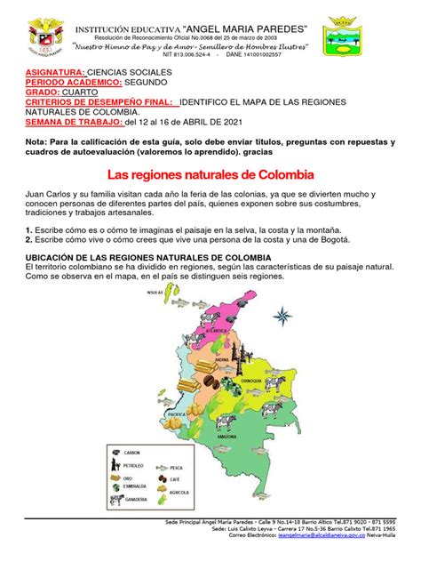 Las Regiones Naturales de Colombia | Descargar gratis PDF | Colombia ... 