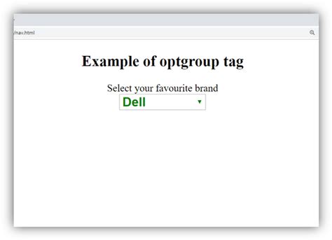 Html Optgroup