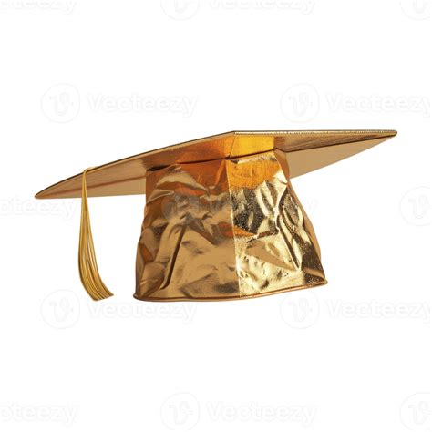 Gold Graduation Cap on Transparent Background 47087149 PNG