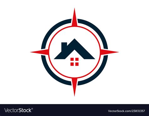 Compass Home Estate Residence House Icon Logo Vector Image