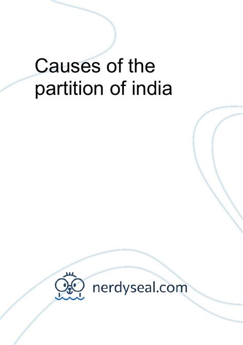 Causes Of The Partition Of India 1840 Words Nerdyseal