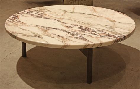 Round Mid Century Marble Topped Coffee Table At 1stDibs