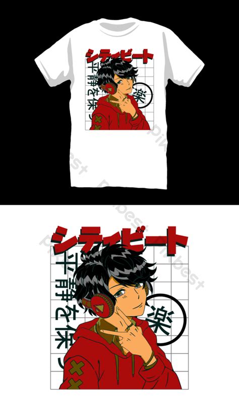 Anime Boy T-shirt Design PNG Images | EPS Free Download - Pikbest