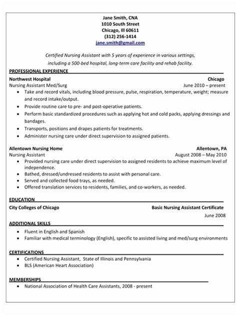 Resume for Nursing assistant | Letter Example Template