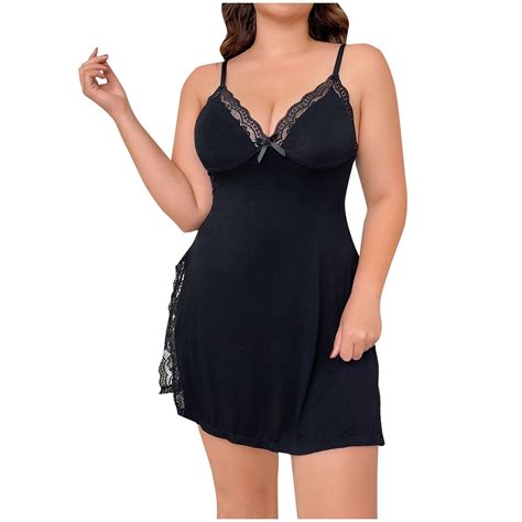 Jinyiqing Sexy Lingerie For Women Lace Babydoll V Neck Sexy Sleepwear