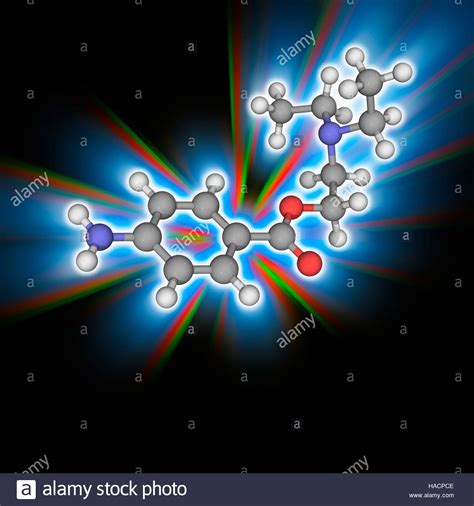 Procaine Molecular Model Of The Local Anaesthetic Drug Procaine C13