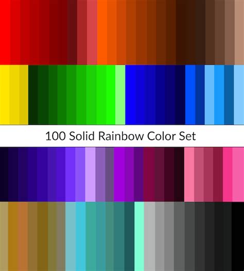 100 Solid Color Rainbow Colors Digital Paper Pack INSTANT - Etsy