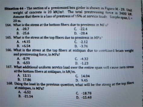 Solved Situation 44 The Section Of A Prestressed Box Chegg