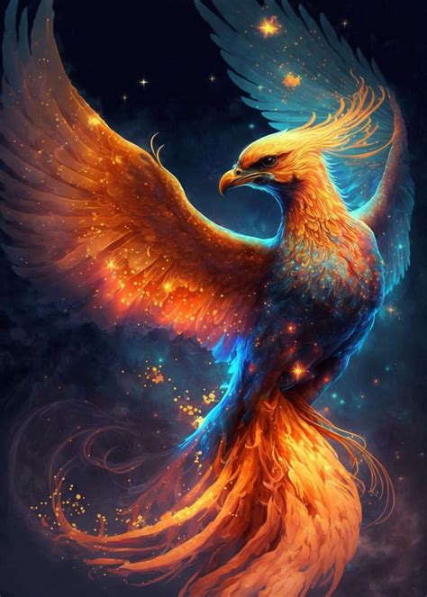 Phoenix Bird Poster Picture Metal Print Paint By Creative Ys