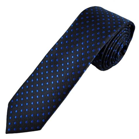 Navy Blue And Royal Blue Polka Dot Mens Skinny Tie From Ties Planet Uk