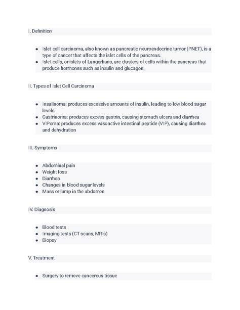 islet cell carcinoma study guide - I. Definition Islet cell carcinoma ...