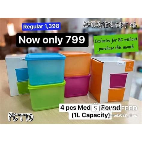 Tupperware Pc Fridgemate Medium Square Rounds L Shopee Philippines