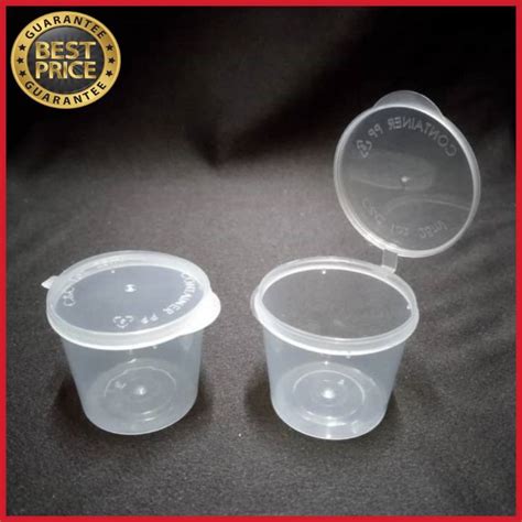 Oz Disposable Plastic Food Sauce Sos Container Hinged Lid Ml