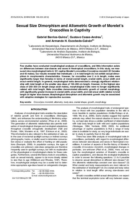 (PDF) Sexual size dimorphism and allometric growth of Morelet’s ...