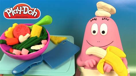 P Te Modeler Play Doh Cuisine Bouch Es Tranch Es Avec Chef Barbapapa