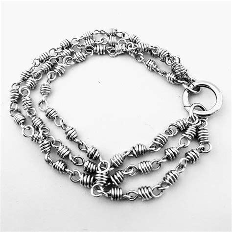 Sterling Silver Multi Strand Bracelet Women Handmade 925 Etsy