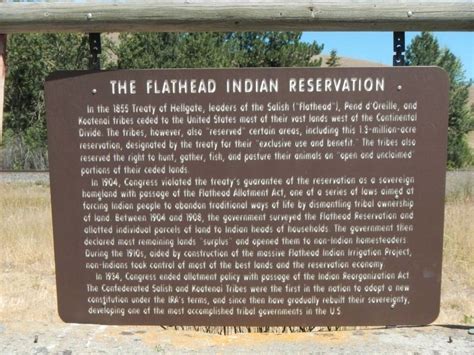 The Flathead Indian Reservation Historical Marker