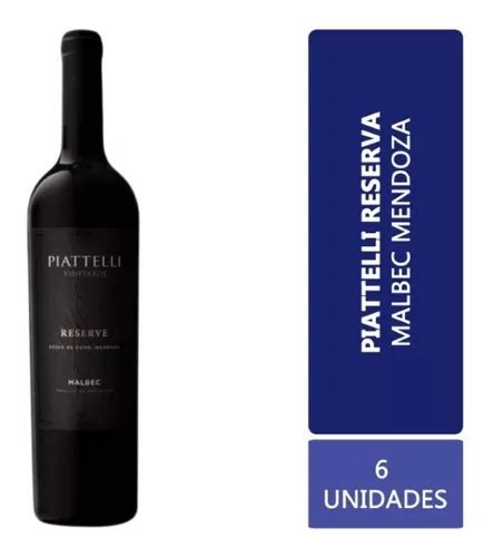 Vino Piattelli Reserve Malbec Mendoza Caja X 6 X 750ml Envío gratis