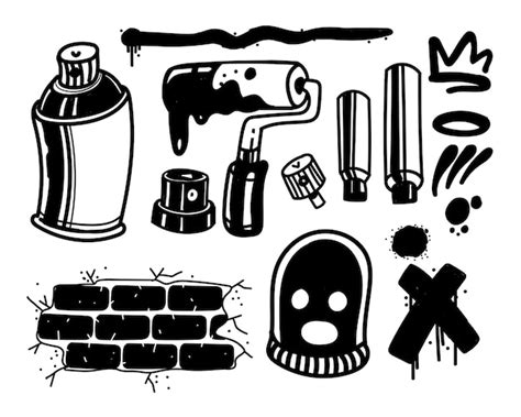 Premium Vector | Graffiti tools set