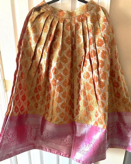 PunarviAuthentic PreLoved SustainableTissue Kanchi Pattu Lehenga 10 12y