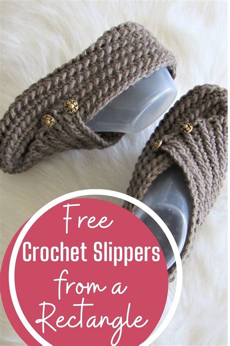 Crochet Slippers Free Pattern Made From A Rectangle Artofit