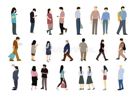 Set of People in Simple Flat Cartoon Vector Design Stock Vector ...