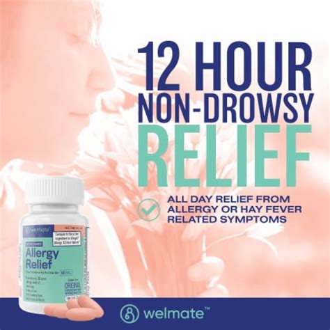 Welmate Allergy Medicine Relief Non Drowsy Hour Support Fexofenadine