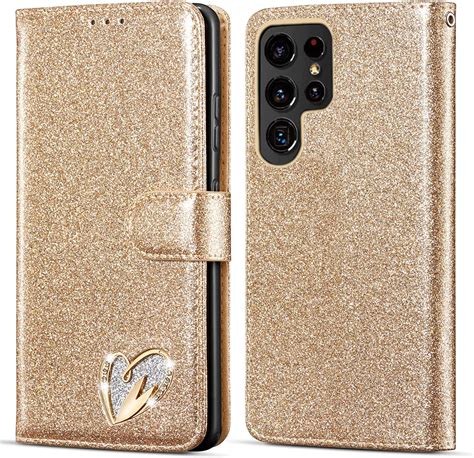 Amazon QLTYPRI For Samsung Galaxy S22 Ultra Wallet Case Bling