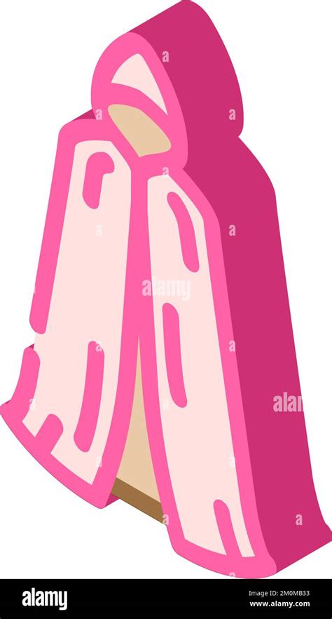 Cloak Outerwear Female Isometric Icon Vector Illustration Stock Vector